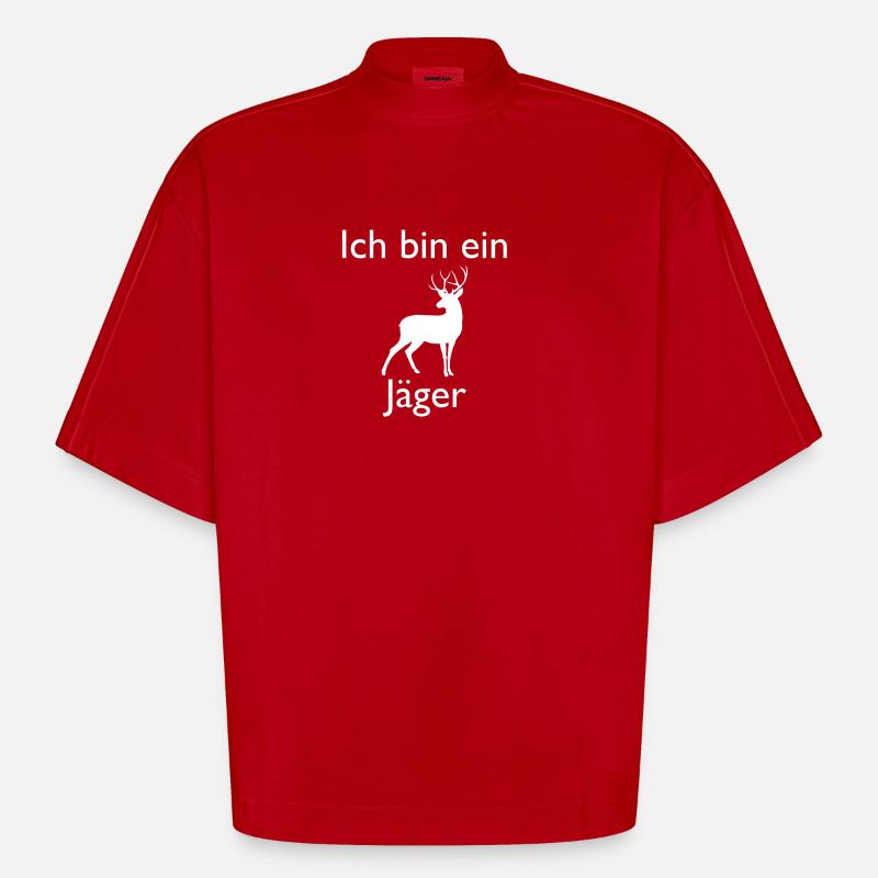 ich bin ein jäger - Heavyweight Oversized Organic Boxy T-Shirt Made in EU - Rot