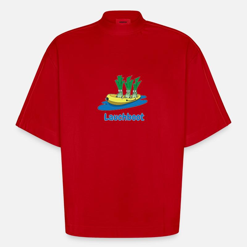 Lauchboot Lauch Schlauchboot Witzige Geschenkidee - Heavyweight Oversized Organic Boxy T-Shirt Made in EU - Rot