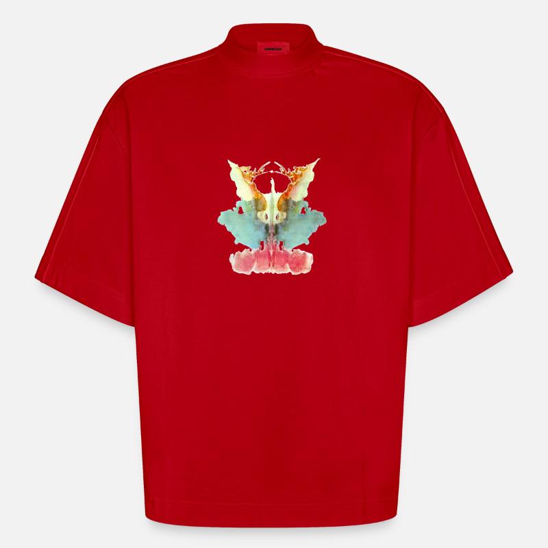 Rorschach Table 9/10 - T-shirt bio épais oversize Boxy fabriqué en UE - rouge