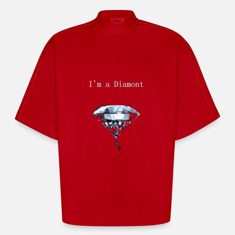 Ich bin ein Diamant - Heavyweight Oversized Organic Boxy T-Shirt Made in EU - Rot