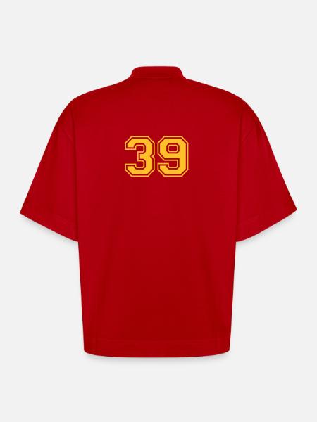 39 - T-shirt bio épais oversize Boxy fabriqué en UE - rouge