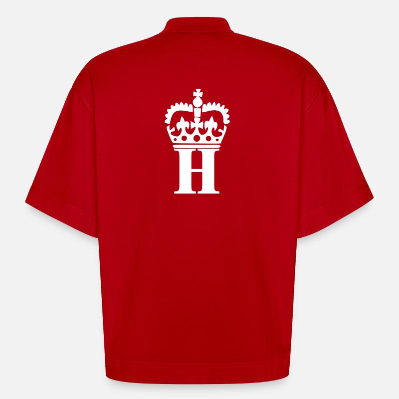 Buchstabe H - Heavyweight Oversized Organic Boxy T-Shirt Made in EU - Rot