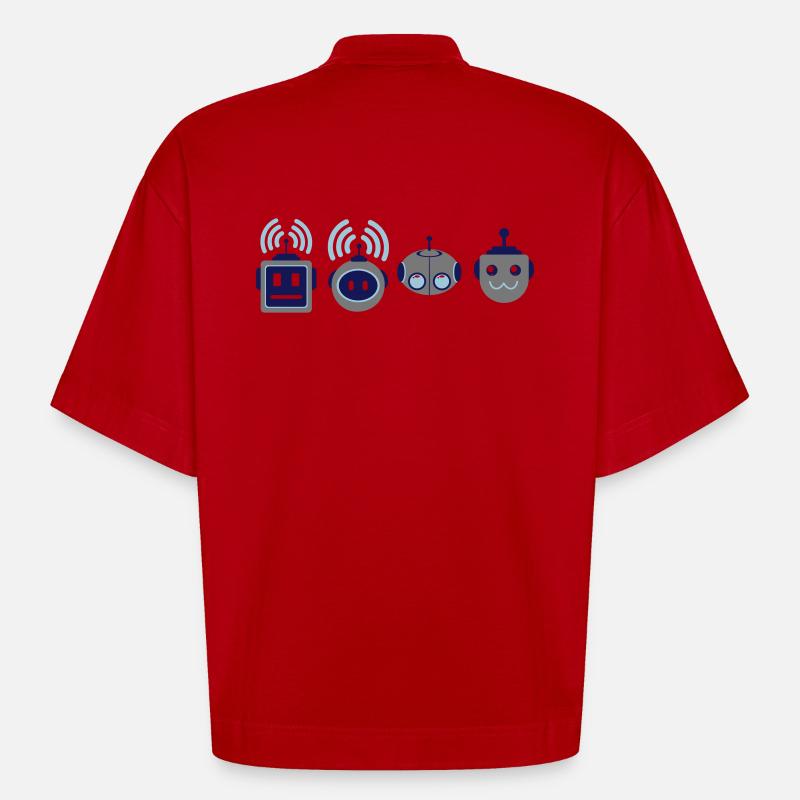 Die Roboter Geeks - Heavyweight Oversized Organic Boxy T-Shirt Made in EU - Rot