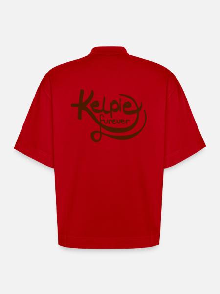 Kelpie furever - Heavyweight Oversized Organic Boxy T-Shirt Made in EU - Rot