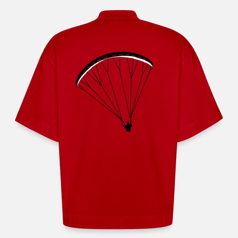 Paragliding - T-shirt bio épais oversize Boxy fabriqué en UE - rouge