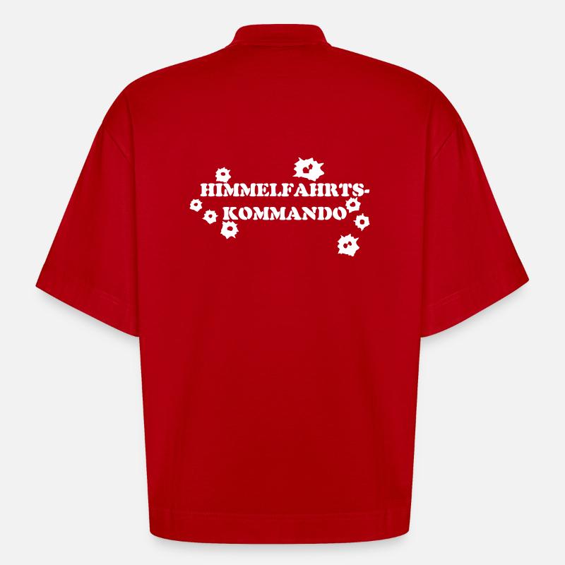 HIMMELFAHRTSKOMMANDO - Heavyweight Oversized Organic Boxy T-Shirt Made in EU - Rot