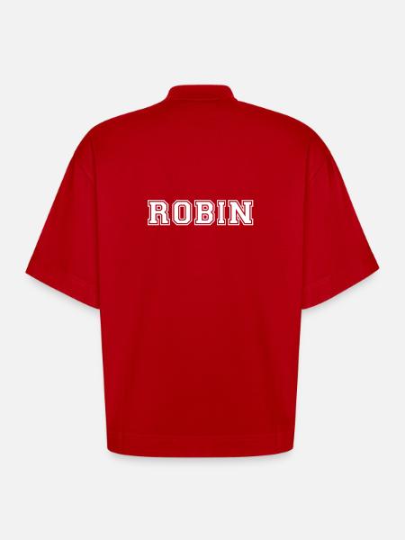 robin - Heavyweight Oversized Organic Boxy T-Shirt Made in EU - red