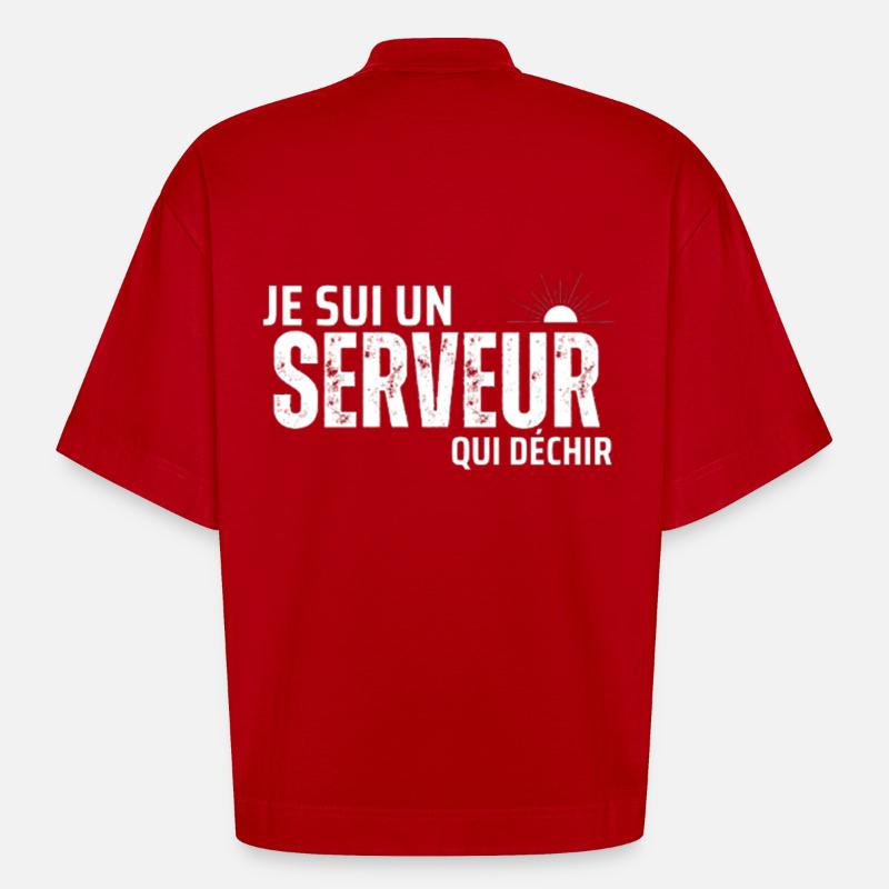 Ich bin ein rockender Kellner - Heavyweight Oversized Organic Boxy T-Shirt Made in EU - Rot