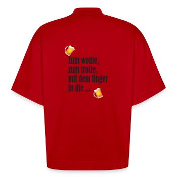 Cooler Trinkspruch - Heavyweight Oversized Organic Boxy T-Shirt Made in EU - Rot - Hinten