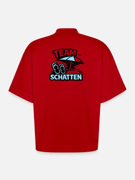 Strand Schatten FlipFlop Logo - Heavyweight Oversized Organic Boxy T-Shirt Made in EU - Rot
