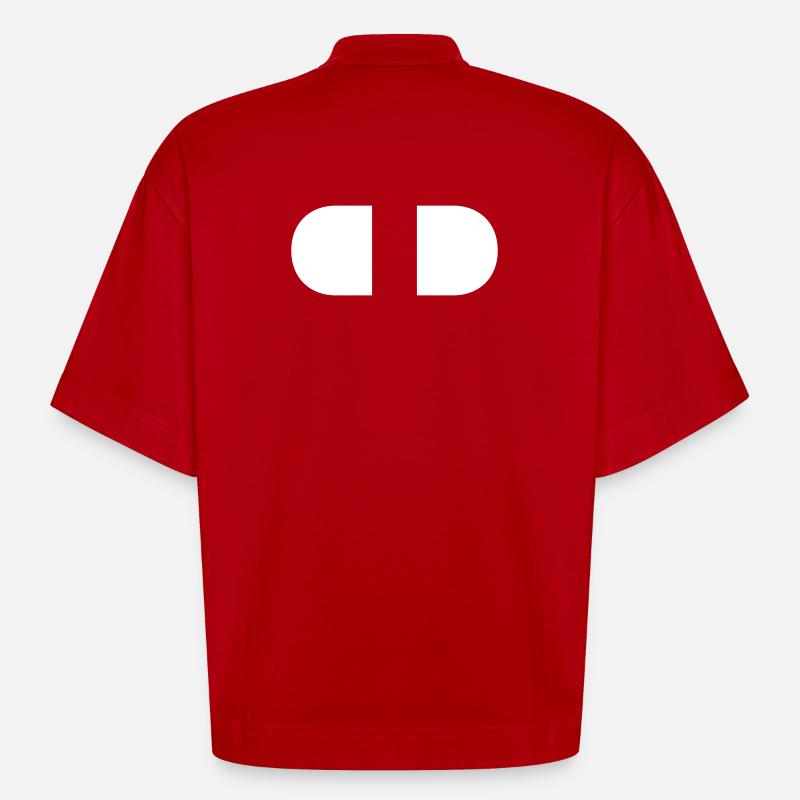 controller-split-weiss - Heavyweight Oversized Organic Boxy T-Shirt Made in EU - Rot
