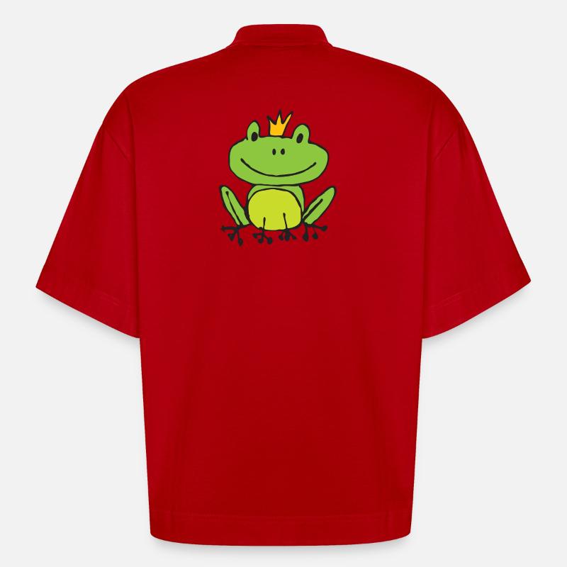 Frosch oder Prinz? - Heavyweight Oversized Organic Boxy T-Shirt Made in EU - Rot