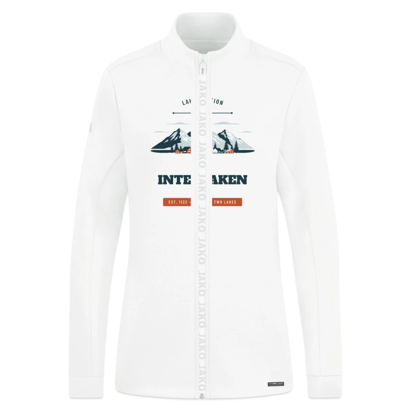 Interlaken badge on a jako pro casual women’s jacket