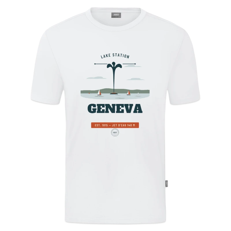 Geneva badge on a jako organic teen t-shirt 