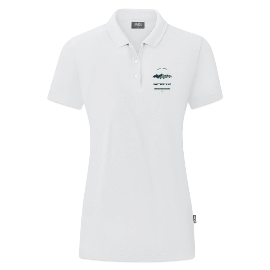 Switzerland badge on a jako organic women’s polo , white