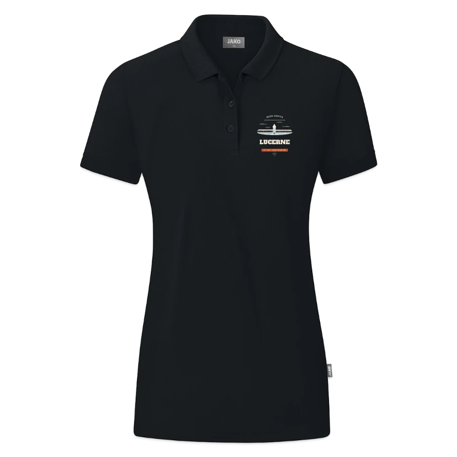 Lucerne-märke på en jako organic women’s polo , black