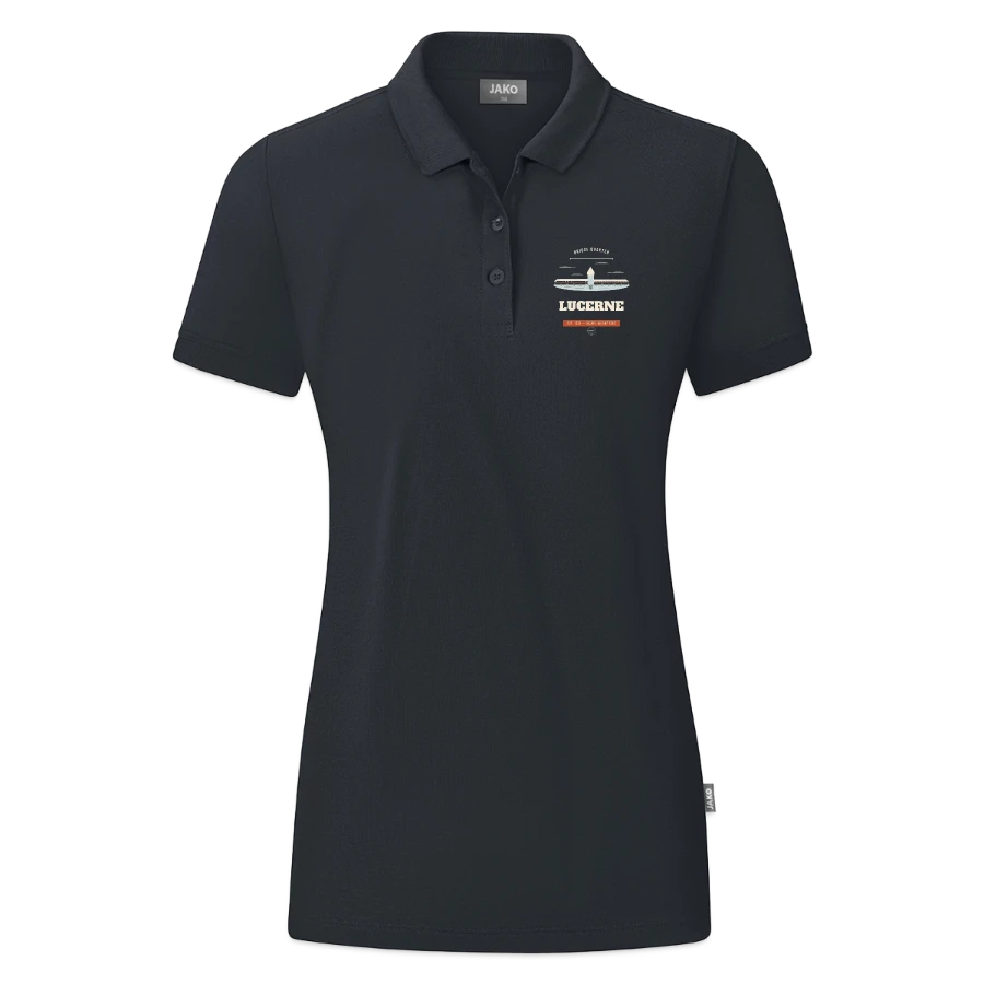 Lucerne badge on a jako organic women’s polo , anthracite