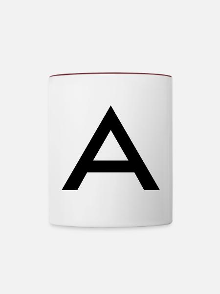 A - Tasse zweifarbig - Weiß/Rotbraun