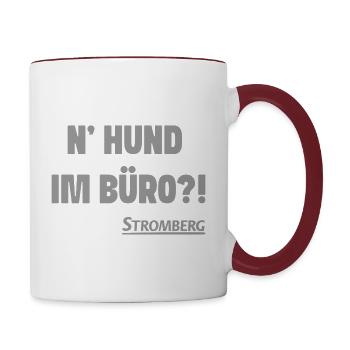 Stromberg Mit Spruch N' Hund Im Büro?! - Tasse zweifarbig - Weiß/Rotbraun - Rechts
