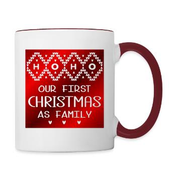 Første jul som familie - Tofarvet krus - hvid/brunrød - Højre