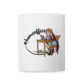 Bureau à domicile pour les femmes - Mug contrasté - blanc/rose - Devant