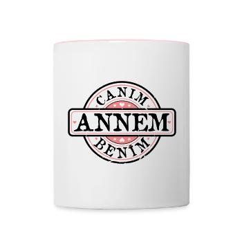 Mutter Anne Canim annem benim/ türkisch - Tasse zweifarbig - Weiß/Pink - Vorne