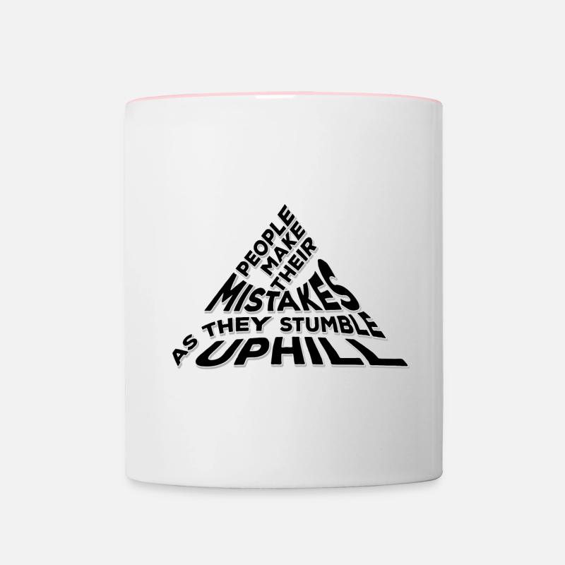 Citation de Jordan Peterson : « Trébucher en montée » - Mug contrasté - blanc/rose