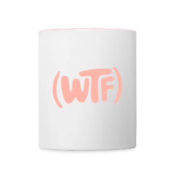 Cooles WTF-Design mit lustiger Typografie - Tasse zweifarbig - Weiß/Pink - Vorne
