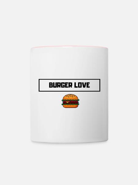 Burger Love - Tasse zweifarbig - Weiß/Pink