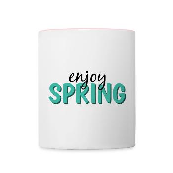 enjoy spring - Contrasting Mug - white/pink - Front