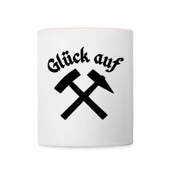 glueck auf hammer schlegel - Tasse zweifarbig - Weiß/Pink - Vorne