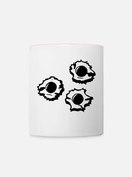 Schusslöcher - Tasse zweifarbig - Weiß/Pink