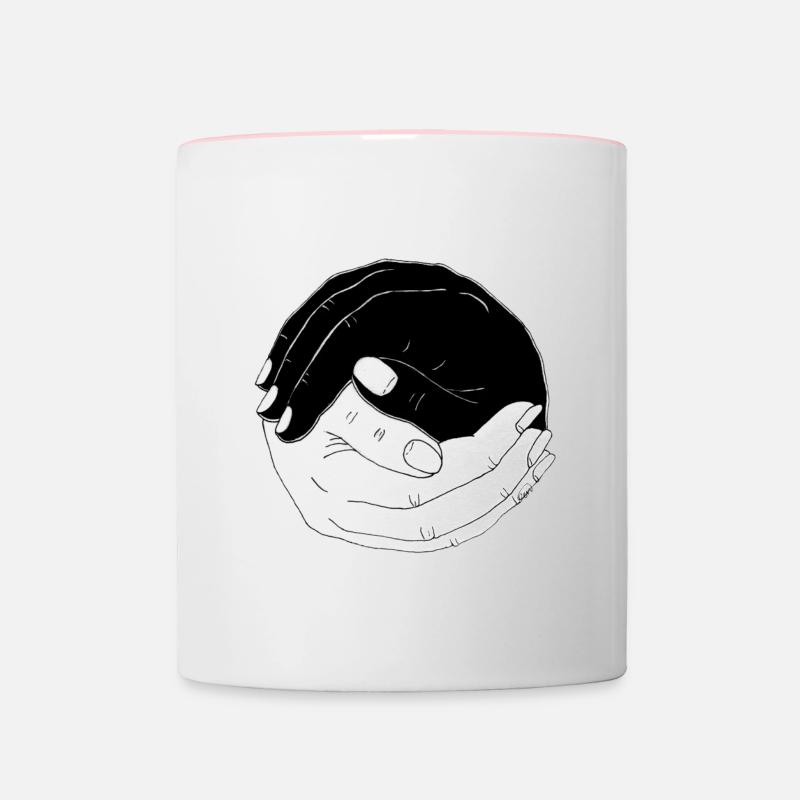 Entwined hands - Contrasting Mug - white/pink