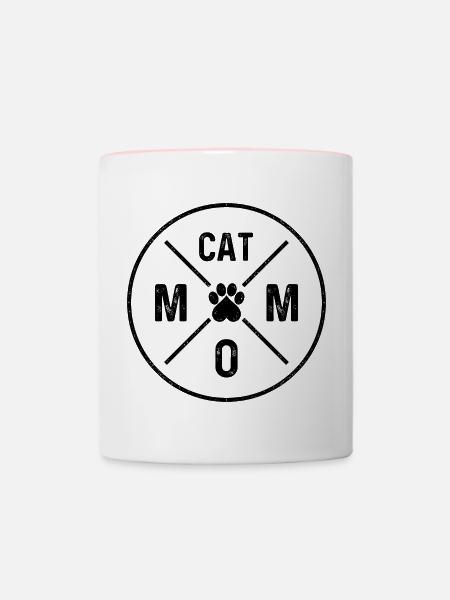 Cat Mom - Tasse zweifarbig - Weiß/Pink