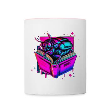 Bug intelligent - Mug contrasté - blanc/rose - Devant