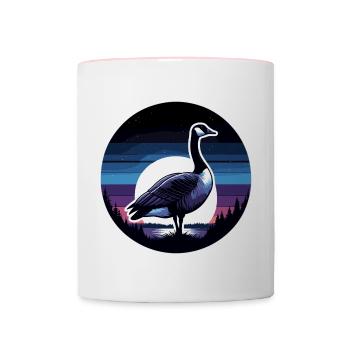 Beautiful Canadian Goose Vintage Sunset - Contrasting Mug - white/pink - Front