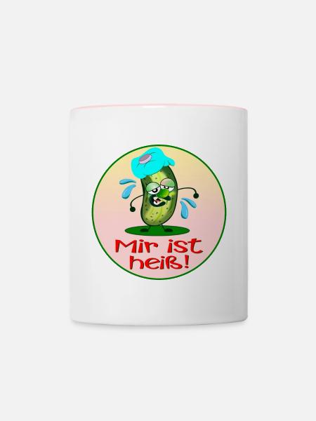 Hitze Sommer - Tasse zweifarbig - Weiß/Pink