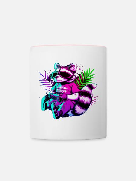 Chill Synth Coon - Tasse zweifarbig - Weiß/Pink