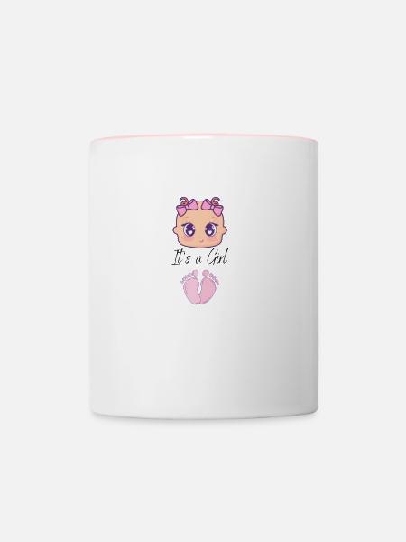 Baby Girl - Tasse zweifarbig - Weiß/Pink