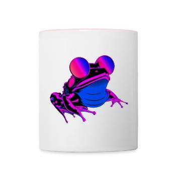 Crazy Synthfrog - Contrasting Mug - white/pink - Front