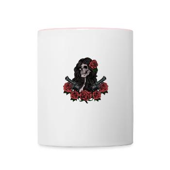 Böse Alte Frau Outfit - Tasse zweifarbig - Weiß/Pink - Vorne