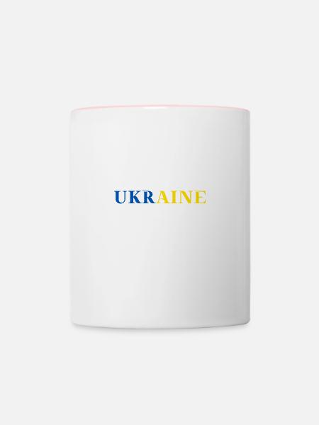 Ukraine Ukrainische Flagge Geschenkidee - Tasse zweifarbig - Weiß/Pink