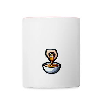 Citation de pépites de poulet Né pour manger des pépites de poulet - Mug contrasté - blanc/rose - Devant