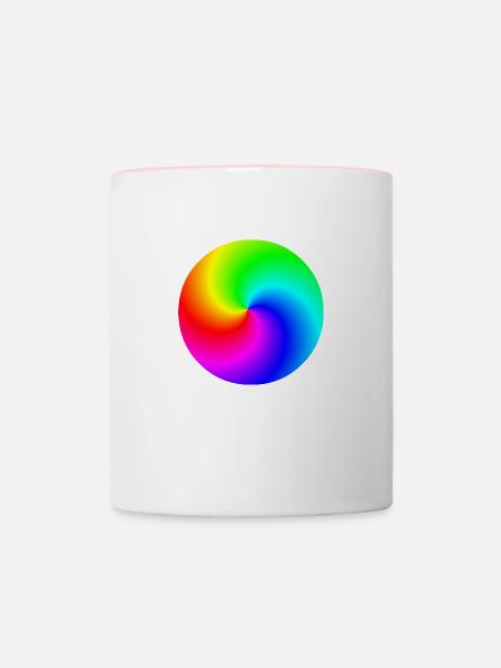 Spirale Regenbogen bunt Geschenkidee - Tasse zweifarbig - Weiß/Pink