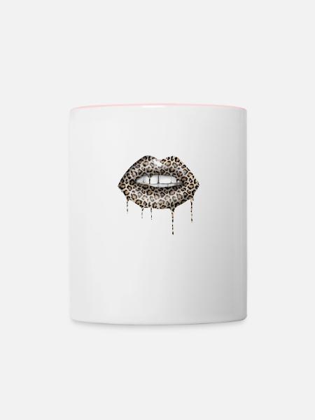 Sexy Leo lips - Tasse zweifarbig - Weiß/Pink