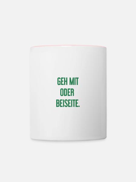 Geh mit oder beiseite - Tasse zweifarbig - Weiß/Pink