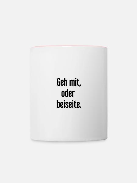 Geh mit oder beiseite - Tasse zweifarbig - Weiß/Pink