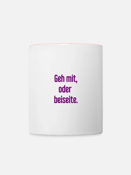 Geh mit oder beiseite - Tasse zweifarbig - Weiß/Pink