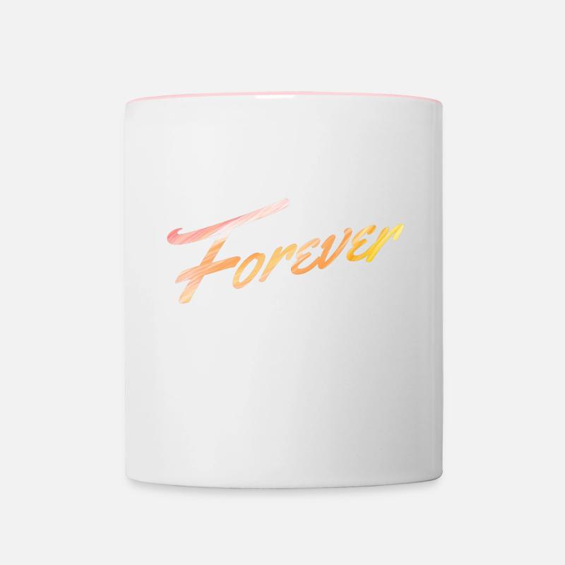 Typographie Forever - Mug contrasté - blanc/rose
