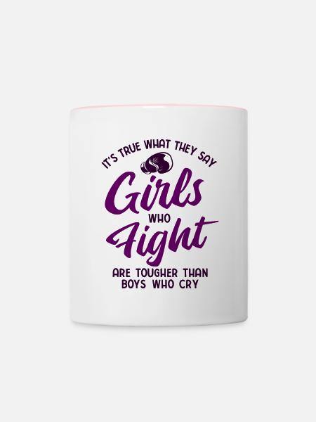 Boxsport Boxing - Tasse zweifarbig - Weiß/Pink